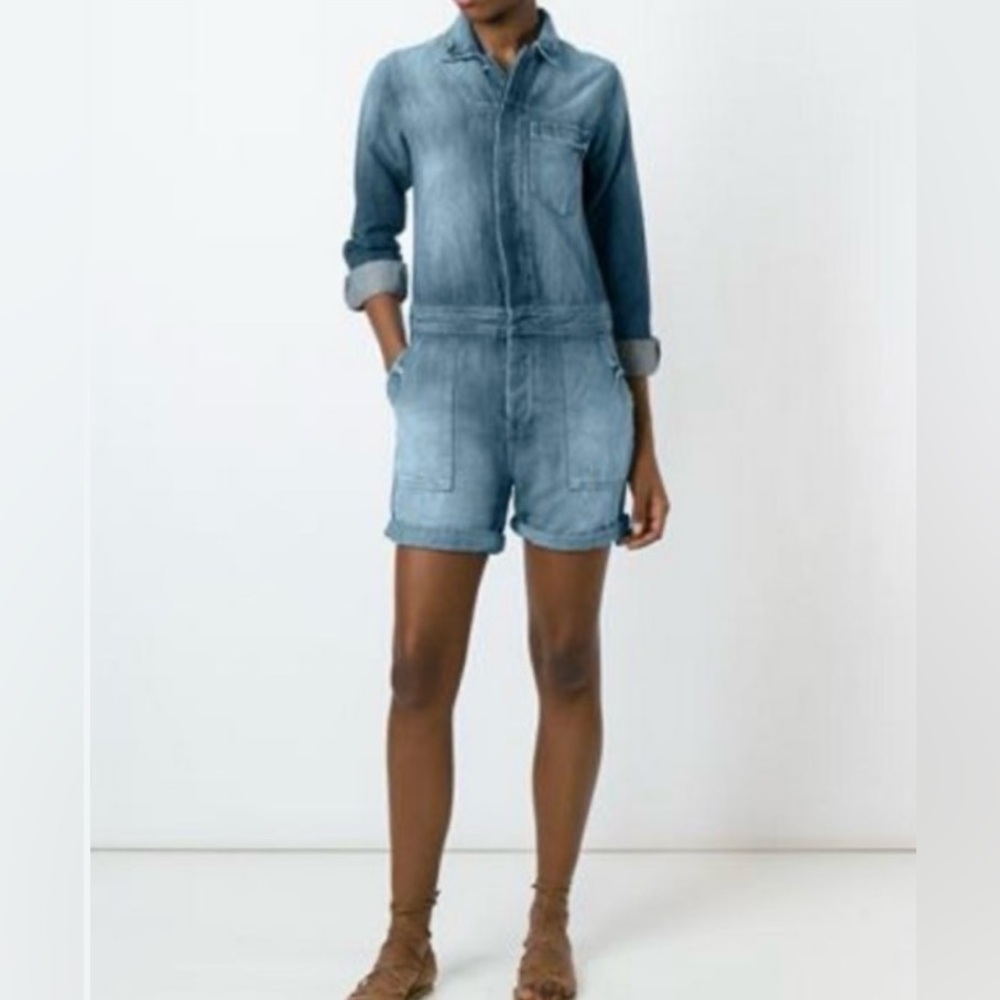 Current/Elliott Blue Denim Jumpsuit